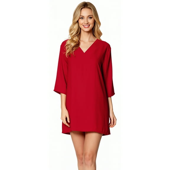 HAPPY BAY Women's Beachwear Summer Swim Beach Dress Cover ups for Swimwear Women Swimsuit Coverups Cover-up Mini Wear for Women 14-16 Red_AC150