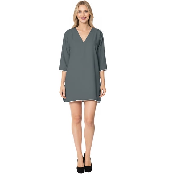 HAPPY BAY Women's Beachwear Summer Swim Beach Dress Cover ups for Swimwear Women Swimsuit Coverups for Women Cover-up Mini Wear 16-18 Grey_AC154