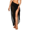 thumbnail image 1 of HAPPY BAY Women's Beachwear Summer Swimwear Swim Cover ups Long Beach Sheer Swimsuit Sarong Coverups Skirt Tie Wraps Print One Size Solid, Black, 1 of 5