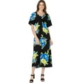 thumbnail image 1 of HAPPY BAY Women's Beachwear Swimsuit Coverups for Women Summer Cover ups for Swimwear Women Button up Beach Dress Night T Shirt L-XL Lapis, Floral Hibiscus, 1 of 5