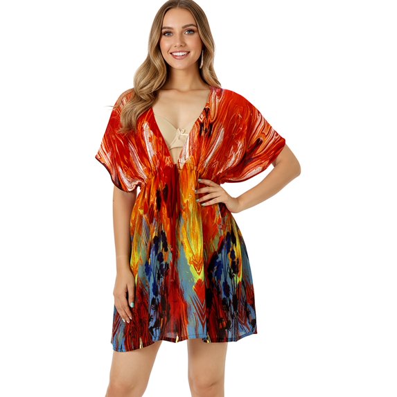 HAPPY BAY Women's Beachwear Swimsuit Coverups for Women Summer Swim Beach Cover ups for Swimwear Women Bathing Suit Cover-up Casual Dress for Women XL-XXL Magenta, Trees