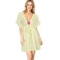thumbnail image 1 of HAPPY BAY Women's Beachwear Swimsuit Coverups for Women Summer Swim Beach Cover ups for Swimwear Women Bathing Suit Cover-up Mini Wrap Dresses XL-XXL Beige, Zig Zag, 1 of 5