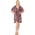 thumbnail image 1 of HAPPY BAY Women's Beachwear Swimsuit Coverups for Women Summer Swim Beach Cover ups for Swimwear Women Bathing Suit Cover-up Mini Wrap Dresses XL-XXL Metal, Floral, 1 of 5