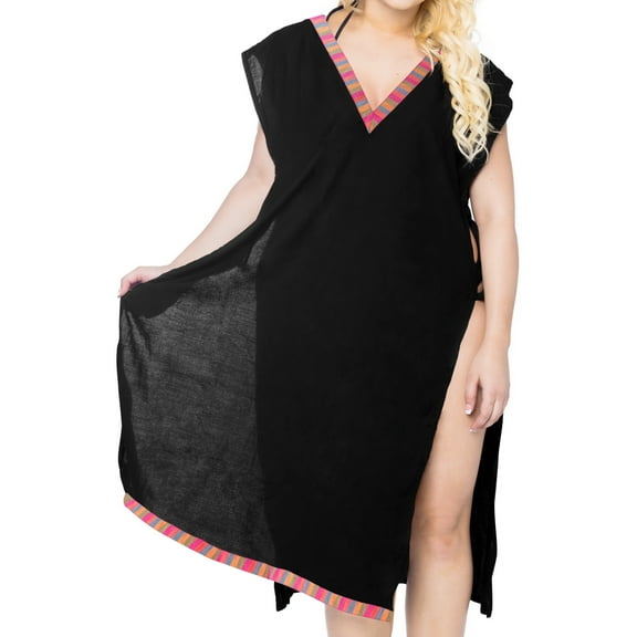 HAPPY BAY Women's Beachwear Swimsuit Coverups for Women Summer Swim Beach Cover ups for Swimwear Women Loose Bathing Suit Cover-up Dress Robe XL-XXL Oil, Solid