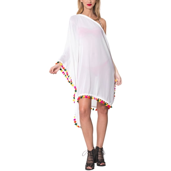 HAPPY BAY Women's Beachwear Swimsuit Coverups for Women Summer Swim Beach Dress Cover ups for Swimwear Women Loose Wear Bathing Suit Cover-up for Women 1X-2X Pearl, Solid