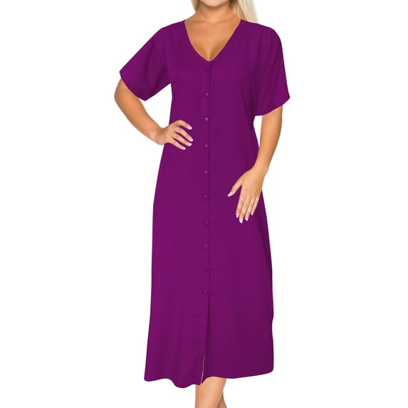 HAPPY BAY Women's Beachwear Swimsuit Coverups for Women Summer Cover ups for Swimwear Women Button up Shirt Dress Beach L-XL Purple, Solid