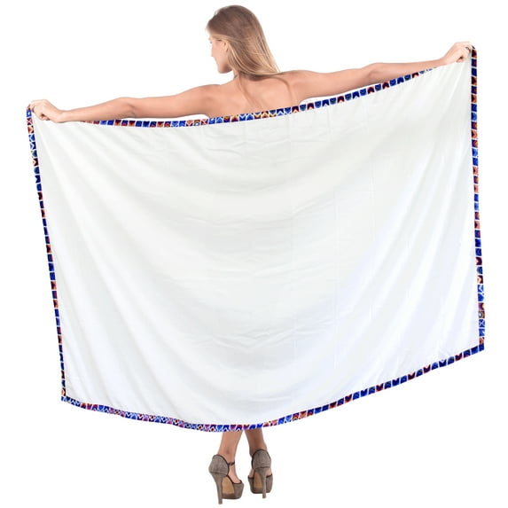HAPPY BAY Women's Bikini Beach Wrap Cover up Swimwear Bathing suit Summer Wraps Swimsuit Sarong Skirts for Women One Size Ivory, Solid