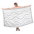 thumbnail image 1 of HAPPY BAY Women's Bikini Beach Wrap Swim Cover up Swimwear Summer Wraps Swimsuit Beachwear Sarong Coverups Skirts for Women One Size White, Waves, 1 of 4
