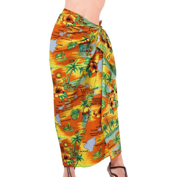 HAPPY BAY Women's Bikini Beach Wrap Swimwear Cover up Bathing suit Summer Wraps Swimsuit Sarong Skirts for Women One Size Marmalade_N547