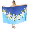 thumbnail image 1 of HAPPY BAY Women's Bikini Beach Wrap Swimwear Swim Cover up Bathing suit Summer Wraps Swimsuit Beachwear Sarong Coverups Skirts for Women One Size Turquoise, Floral, 1 of 5