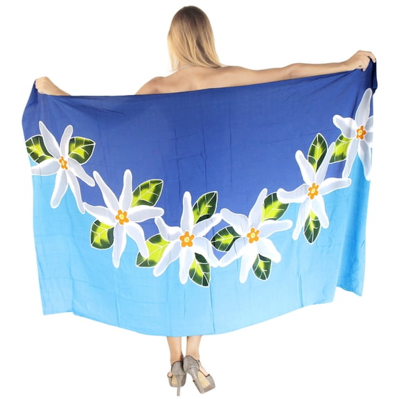 HAPPY BAY Women's Bikini Beach Wrap Swimwear Swim Cover up Bathing suit Summer Wraps Swimsuit Beachwear Sarong Coverups Skirts for Women One Size Turquoise, Floral