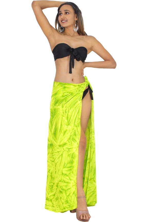 Women's Bikini Beach Wrap Swimwear Swim Cover up Skirt Bathing suit Summer Wraps Beachwear Sarong Coverups Swimsuits for Women One Size Shamrock Green, Tie Dye