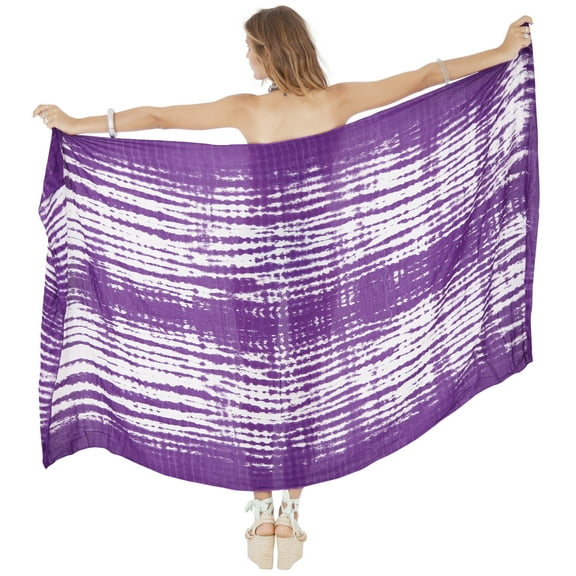 HAPPY BAY Women's Bikini Sarong Swimwear Swim Cover up Skirt Bathing suit Summer Wraps Swimsuit Beach Wrap Coverups for Women Beachwear One Size Tie Dye, White Violet