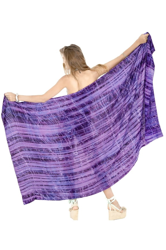 Women's Bikini Sarong Swimwear Swim Cover up Skirt Summer Wraps Swimsuit Beach Wrap Coverups for Women Beachwear One Size Stripes, Purple