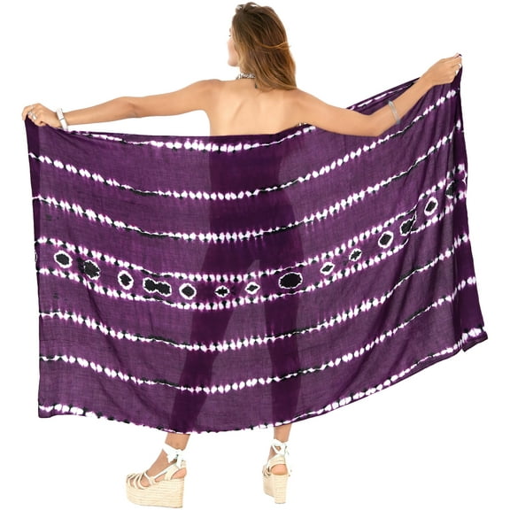 HAPPY BAY Women's Bikini Skirt Sarong Swimsuit Cover up Summer Wraps Bathing suit Swimwear Beach Wrap Skirts for Women One Size Purple, Tie Dye
