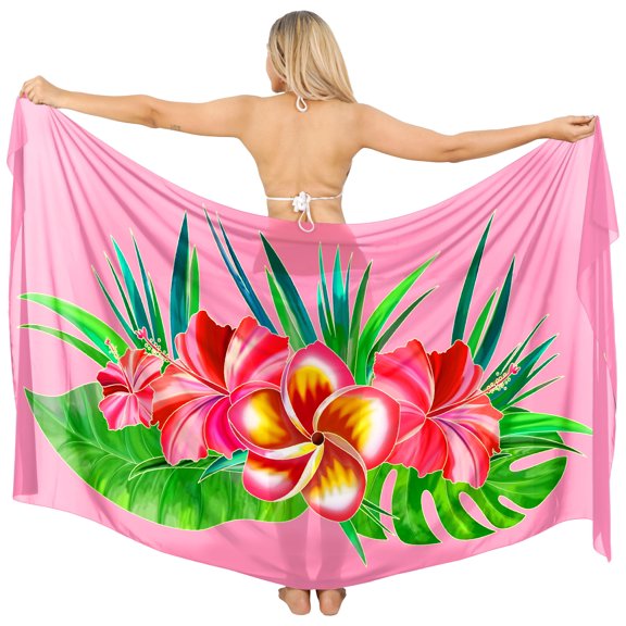 HAPPY BAY Women's Bikini Skirt Sarong Swimwear Cover up Bathing suit Summer Wraps Swimsuit Beach Wrap Coverups for Women One Size Floral, Pink