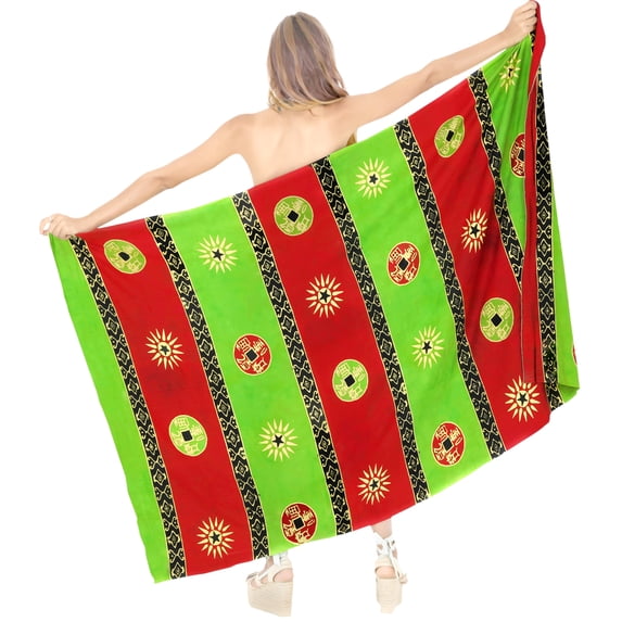 HAPPY BAY Women's Bikini Skirt Sarong Swimwear Swim Cover up Bathing suit Summer Wraps Swimsuit Beach Wrap Coverups for Women Beachwear One Size Maroon, Floral