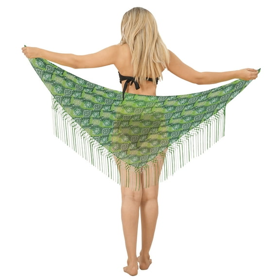 HAPPY BAY Women's Bikini Swimsuit Beach Swimwear Wrap Sarong One Size Leaves, Green