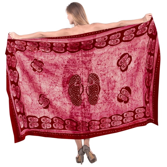 HAPPY BAY Women's Bikini Wrap Sarong Cover up Skirt Bathing suit Swimwear Swimsuit Beach Wraps Coverup for Women One Size Red_P341