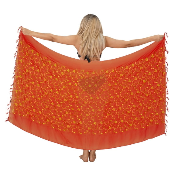 HAPPY BAY Women's Bikini Wraps Beach Wrap Swimwear Sarong Cover up Skirt Bathing suit Swimsuit Pareo Coverups for Women One Size Solid, Red