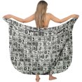 thumbnail image 1 of HAPPY BAY Women's Bikini Wraps Sarong Cover up Wrap Skirt Bathing suit Swimwear Swimsuit Beach Coverup for Women One Size Geometric, Black, 1 of 4