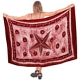 thumbnail image 1 of HAPPY BAY Women's Bikini Wraps Sarong Cover up Wrap Skirt Bathing suit Swimwear Swimsuit Beach Coverup for Women One Size Starfish, Red, 1 of 5