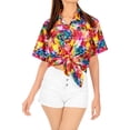 thumbnail image 1 of HAPPY BAY Women's Button Down Blouses Casual Summer Beach Party Blouses Shirt Hawaiian T-Shirt Blouse Short Sleeve Vacation Shirts for Women XL Rosemary, Multicoloured, 1 of 4