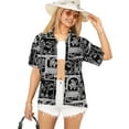 thumbnail image 1 of HAPPY BAY Women's Button Down Blouses Summer Beach Party Blouse Shirt Hawaiian T-Shirt Blouses Short Sleeve Tropical Vacation Shirts Tops for Women XL Marine Theme, Black, 1 of 5