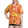 thumbnail image 1 of HAPPY BAY Women's Button Down Floral Summer Beach Party Blouse Shirt Hawaiian TShirts Short Sleeve Vacation Dress Shirts Blouses for Women XXL Aloha, Red, 1 of 4