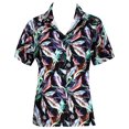 thumbnail image 1 of HAPPY BAY Women's Camp Dress Shirt Hawaiian Blouse Tops XXL Black, Ocean Art, 1 of 2