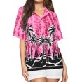 thumbnail image 1 of HAPPY BAY Women's Casual Beach Hawaiian Blouse Shirt Cute Blouses Short Sleeve Button Up Dress Tops Tee Shirts Tank Top Women M Landscape, Pink, 1 of 4