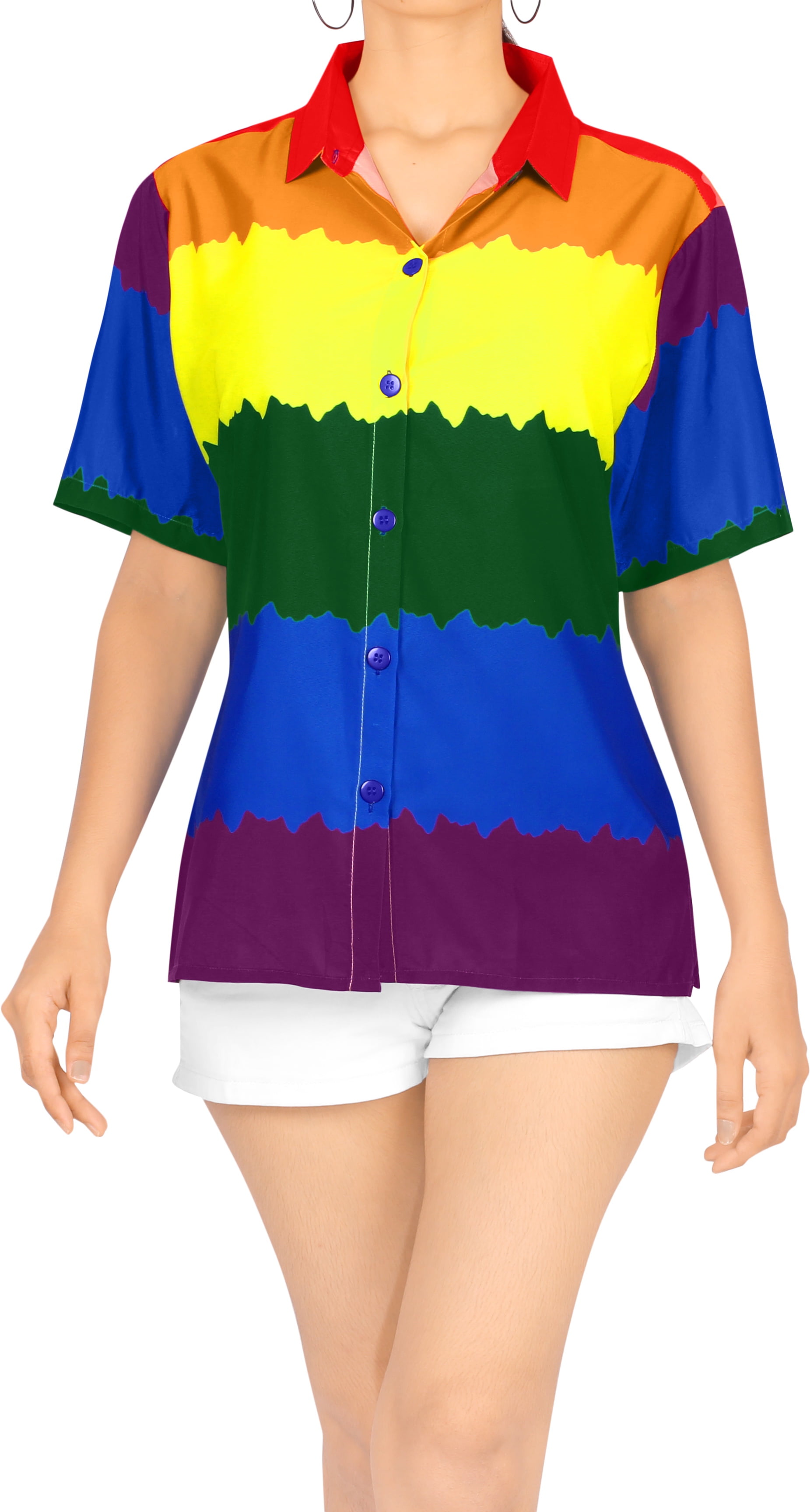 pride flag button up shirt