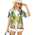 thumbnail image 1 of HAPPY BAY Women's Casual Beach Hawaiian Blouse Shirt Summer Button Down Short Sleeve Dress Tops Tee Shirts Blouses for Women M Water Surfing, Grey, 1 of 6