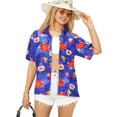 thumbnail image 1 of HAPPY BAY Women's Casual Beach Hawaiian Shirt Summer Blouse Short Sleeve Button Down Dress Tops Tee Shirts Blouses for Women XL Valentine Hearts, Blue, 1 of 4