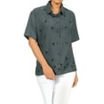 thumbnail image 1 of HAPPY BAY Women's Casual Hawaiian Blouse Shirt Solid Blouses Short Sleeve Button Down Dress Tops Tee Shirts Tank Top Women S plus-size Space Dye_AD599, 1 of 4
