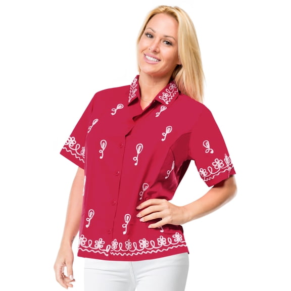 HAPPY BAY Women's Casual Hawaiian Blouse Shirt Solid Button Down Short Sleeve Dress Tops Tee Shirts Blouses for Women S plus-size Pink, Floral