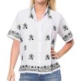 thumbnail image 1 of HAPPY BAY Women's Casual Hawaiian Blouse Shirt Solid Short Sleeve Button Up Dress Tops Tee Shirts Blouses for Women XXL plus-size Smoke White_AD563, 1 of 3