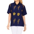 thumbnail image 1 of HAPPY BAY Women's Casual Hawaiian Short Sleeve Blouse Shirt Solid Blouses Button Up Dress Tops Tee Shirts Dresses for Women M Dark Indigo_AD590, 1 of 5