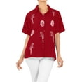 thumbnail image 1 of HAPPY BAY Women's Casual Hawaiian Short Sleeve Blouse Shirt Solid Blouses Button Up Dress Tops Tee Shirts T Shirts for Women XXL Red, Parrot, 1 of 4