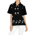 thumbnail image 1 of HAPPY BAY Women's Casual Hawaiian Short Sleeve Blouse Shirt Solid Blouses Dress Tops Tee Button Up Shirts for Women L plus-size Black_X477, 1 of 4