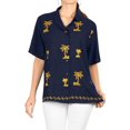 thumbnail image 1 of HAPPY BAY Women's Casual Short Sleeve Blouse Shirt Solid Blouses Button Up Dress Tops Tee Shirts Hawaiian T Shirt for Women L plus-size Blue_AD593, 1 of 4
