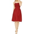 thumbnail image 1 of HAPPY BAY Women's Casual Strappy Smocked Mini Swing Dress Tube Top Dresses for Women One Size Red, Solid, 1 of 4