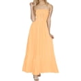 thumbnail image 1 of HAPPY BAY Women's Casual Tube Top Maxi Frill Dress Summer Beach Strapless Dresses for Women One Size Fire, Solid, 1 of 3