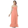 thumbnail image 1 of HAPPY BAY Women's Casual Tube Top Maxi Frill Dress Summer Beach Strapless Dresses for Women One Size Peach, Solid, 1 of 3