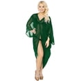 thumbnail image 1 of HAPPY BAY Women's Chiffon Beach Solid Sheer Button Down Kimono Swimwear Cover ups Casual Summer Kimonos for Women Beachwear Duster Cardigan 3X-4X Shamrock Forest, Solid, 1 of 5