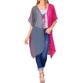 thumbnail image 1 of HAPPY BAY Women's Chiffon Summer Beach Open Front Boyfriend Beachwear Duster Kimono Cardigan 1X-2X Grey_B735, 1 of 5