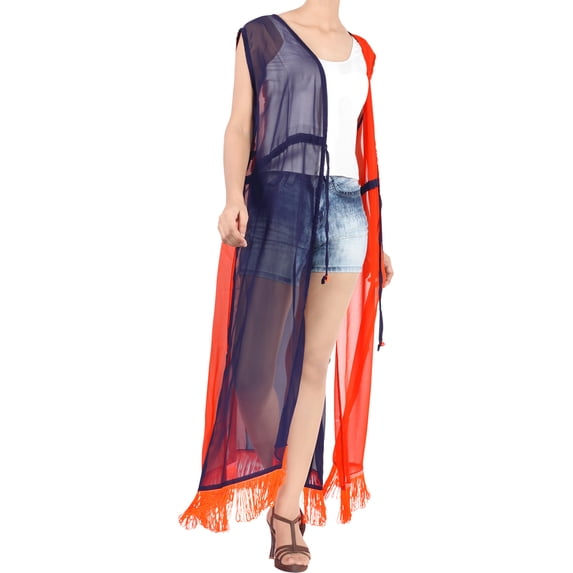 HAPPY BAY Women's Chiffon Summer Beach Open Front Fashion Kimono Beachwear Duster Cardigans M-L Aqua_AB798