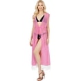 thumbnail image 1 of HAPPY BAY Women's Chiffon Summer Beach Open Front Lightweight Beachwear Duster Kimono Cardigan for Women M-L Hot PInk_AB881, 1 of 3