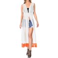 thumbnail image 1 of HAPPY BAY Women's Chiffon Summer Beach Open Front Lightweight Beachwear Duster Kimono Cardigan for Women M-L Ivory_AB867, 1 of 4