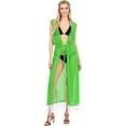 thumbnail image 1 of HAPPY BAY Women's Chiffon Summer Beach Open Front Lightweight Beachwear Duster Kimono Cardigan for Women M-L Shamrock Forest_AB869, 1 of 5
